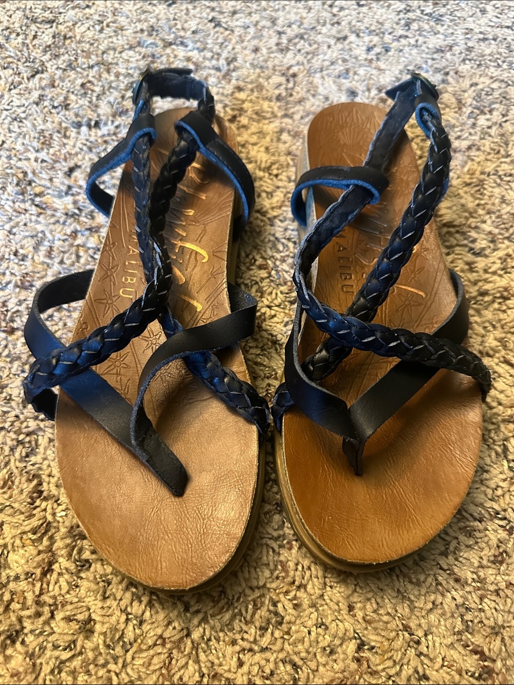 Blowfish Black Braided-Strap Women's Sandals